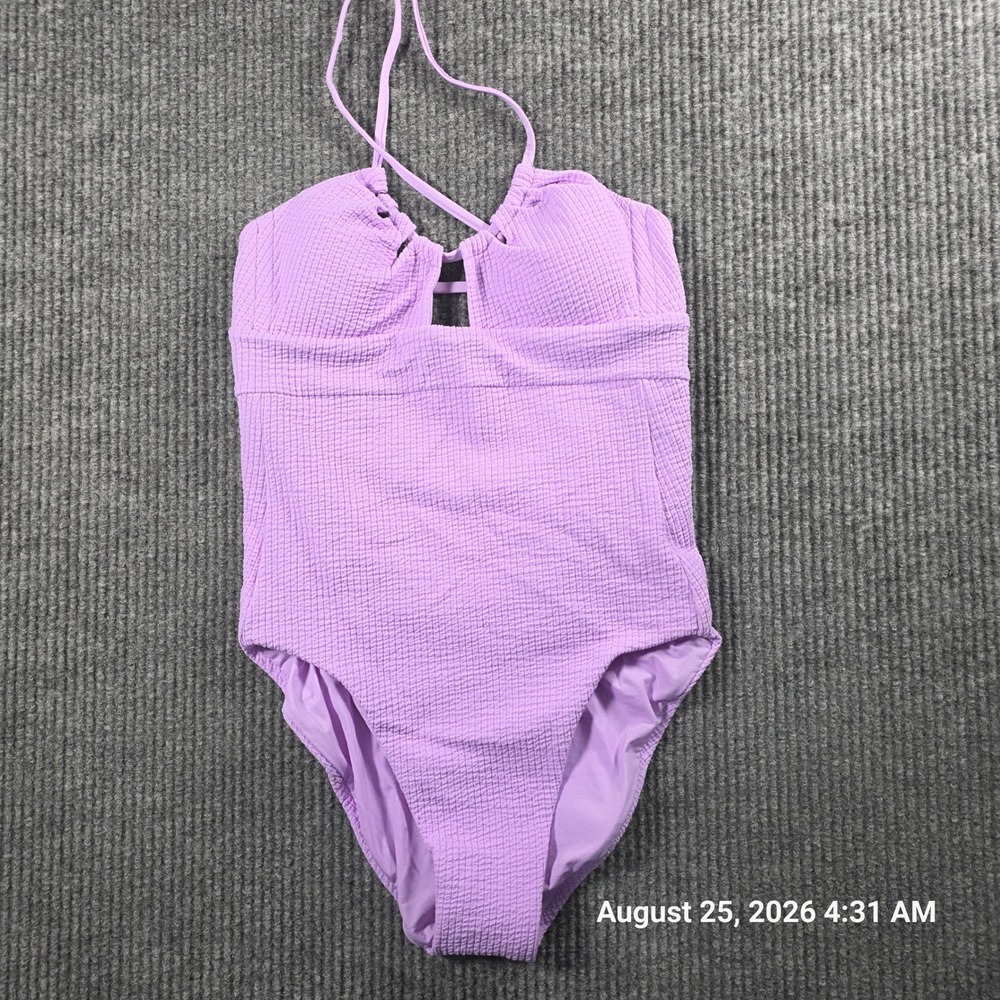 Becca Rebecca Virtue Womens Orchid Purple Crinkle One Piece Swimsuit Size Small - Picture 1 of 3